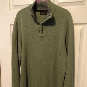 Men's half zip green sweater
